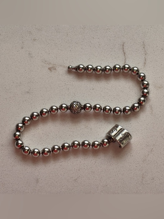 Pandora Sterling Silver Bead and Pave Bracelet - Picture 7 of 11